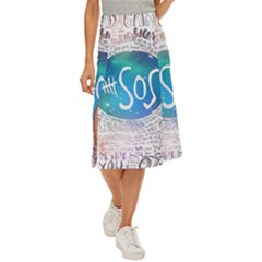 5 Seconds Of Summer Collage Quotes Midi Panel Skirt