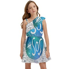 5 Seconds Of Summer Collage Quotes Kids  One Shoulder Party Dress