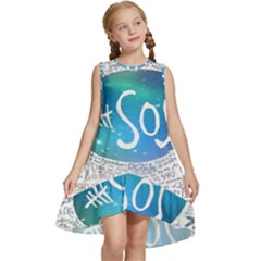 5 Seconds Of Summer Collage Quotes Kids  Frill Swing Dress