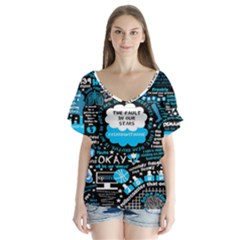 The Fault In Our Stars Collage V-neck Flutter Sleeve Top by nate14shop