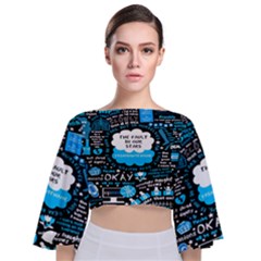 The Fault In Our Stars Collage Tie Back Butterfly Sleeve Chiffon Top by nate14shop