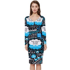 The Fault In Our Stars Collage Long Sleeve V-neck Bodycon Dress 