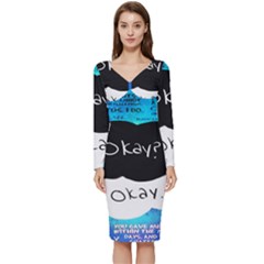 The Fault In Our Stars Long Sleeve V-neck Bodycon Dress 