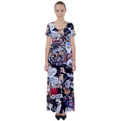 5 Second Summer Collage High Waist Short Sleeve Maxi Dress by nate14shop