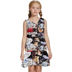 5 Second Summer Collage Kids  Sleeveless Tiered Mini Dress