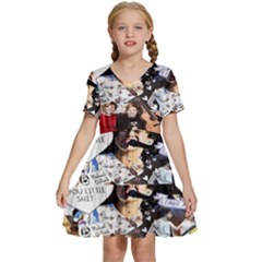 5 Second Summer Collage Kids  Short Sleeve Tiered Mini Dress