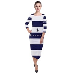 Polo Ralph Lauren Quarter Sleeve Midi Velour Bodycon Dress