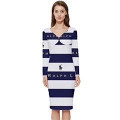 Polo Ralph Lauren Long Sleeve V-neck Bodycon Dress 