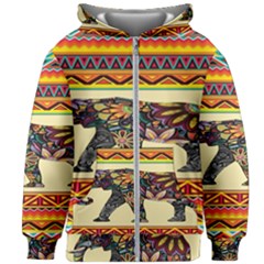 Elephant Colorfull Kids  Zipper Hoodie Without Drawstring by nate14shop