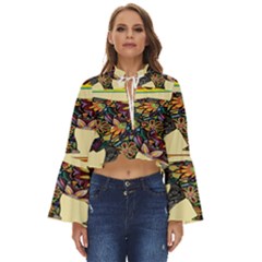 Elephant Colorfull Boho Long Bell Sleeve Top by nate14shop