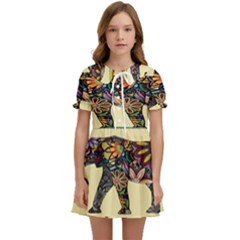 Elephant Colorfull Kids  Sweet Collar Dress by nate14shop