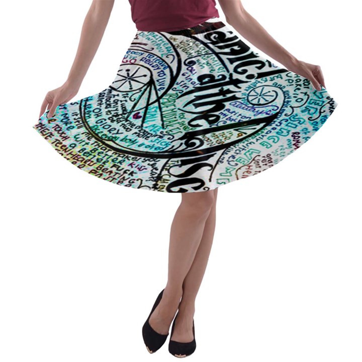 Panic At The Disco Lyric Quotes A-line Skater Skirt