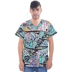 Panic At The Disco Lyric Quotes Men s V-neck Scrub Top