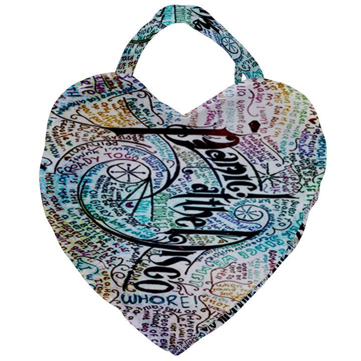 Panic At The Disco Lyric Quotes Giant Heart Shaped Tote