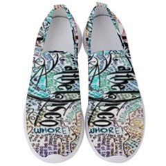 Panic At The Disco Lyric Quotes Men s Slip On Sneakers by nate14shop