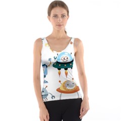 Vector-set-funny-robots-cartoon Tank Top