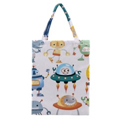 Vector-set-funny-robots-cartoon Classic Tote Bag