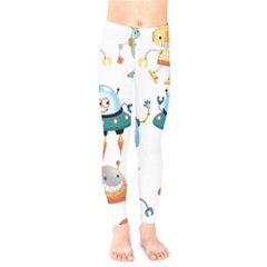 Vector-set-funny-robots-cartoon Kids  Leggings