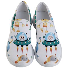 Vector-set-funny-robots-cartoon Women s Lightweight Slip Ons by Jancukart