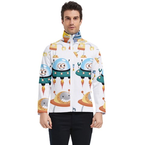 Vector-set-funny-robots-cartoon Men s Bomber Jacket by Jancukart