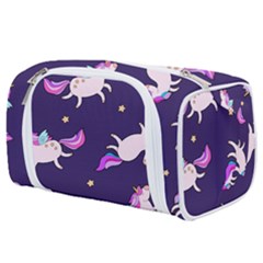 Fantasy-fat-unicorn-horse-pattern-fabric-design Toiletries Pouch by Jancukart