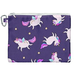 Fantasy-fat-unicorn-horse-pattern-fabric-design Canvas Cosmetic Bag (xxl) by Jancukart