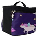 Fantasy-fat-unicorn-horse-pattern-fabric-design Make Up Travel Bag (Small) View1