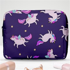 Fantasy-fat-unicorn-horse-pattern-fabric-design Make Up Pouch (large) by Jancukart