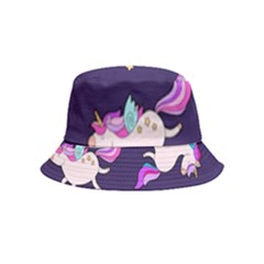 Fantasy-fat-unicorn-horse-pattern-fabric-design Bucket Hat (kids)