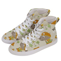 Seamless-pattern-vector-with-funny-boy-scout-scout-day-background Men s Hi-top Skate Sneakers