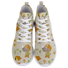 Seamless-pattern-vector-with-funny-boy-scout-scout-day-background Men s Lightweight High Top Sneakers