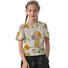 Seamless-pattern-vector-with-funny-boy-scout-scout-day-background Kids  Butterfly Cutout Tee