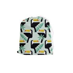 Seamless-tropical-pattern-with-birds Drawstring Pouch (medium)