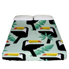 Seamless-tropical-pattern-with-birds Fitted Sheet (california King Size)