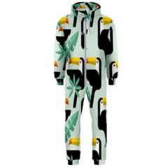 Seamless-tropical-pattern-with-birds Hooded Jumpsuit (men) by Jancukart