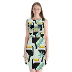 Seamless-tropical-pattern-with-birds Sleeveless Chiffon Dress  