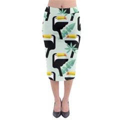 Seamless-tropical-pattern-with-birds Midi Pencil Skirt by Jancukart