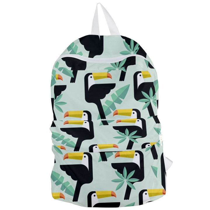 Seamless-tropical-pattern-with-birds Foldable Lightweight Backpack