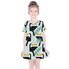 Seamless-tropical-pattern-with-birds Kids  Simple Cotton Dress