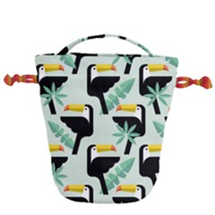 Seamless-tropical-pattern-with-birds Drawstring Bucket Bag