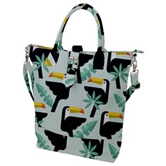 Seamless-tropical-pattern-with-birds Buckle Top Tote Bag