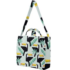 Seamless-tropical-pattern-with-birds Square Shoulder Tote Bag