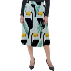 Seamless-tropical-pattern-with-birds Classic Velour Midi Skirt 