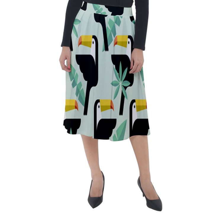 Seamless-tropical-pattern-with-birds Classic Velour Midi Skirt 