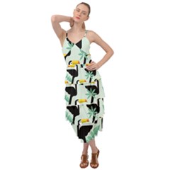 Seamless-tropical-pattern-with-birds Layered Bottom Dress