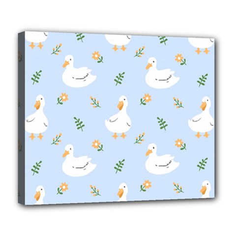 Duck-flower-seamless-pattern-background Deluxe Canvas 24  X 20  (stretched)