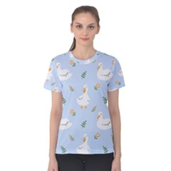 Duck-flower-seamless-pattern-background Women s Cotton Tee