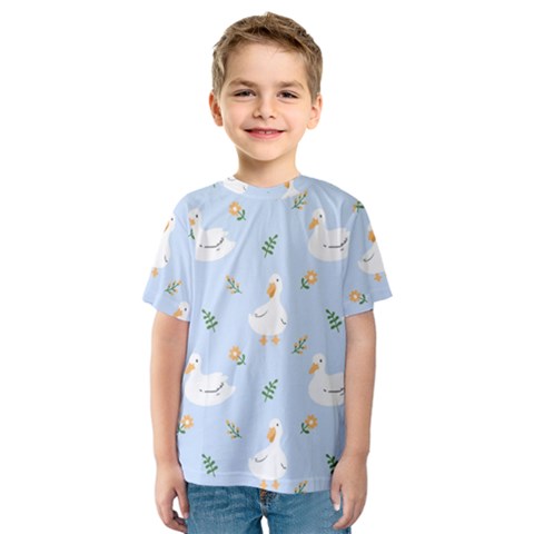 Duck-flower-seamless-pattern-background Kids  Sport Mesh Tee by Jancukart