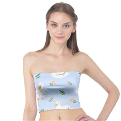 Duck-flower-seamless-pattern-background Tube Top by Jancukart