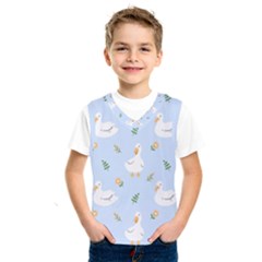 Duck-flower-seamless-pattern-background Kids  Basketball Tank Top